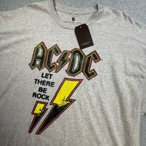 Junk Food AC/DC Graphic T-Shirt Mens XXL Gray NWT Let There Be Rock Band Tee